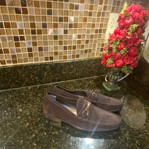 Saks Fifth Avenue Mens Brown Suede Slip on Shoes Sz. 11 main image 8